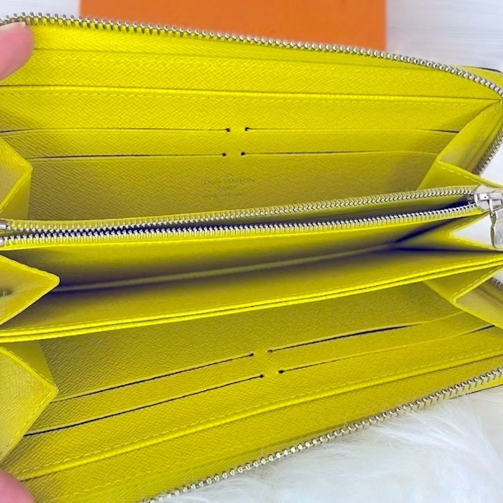 Louis Vuitton Yellow Epi Zippy‎ Wallet